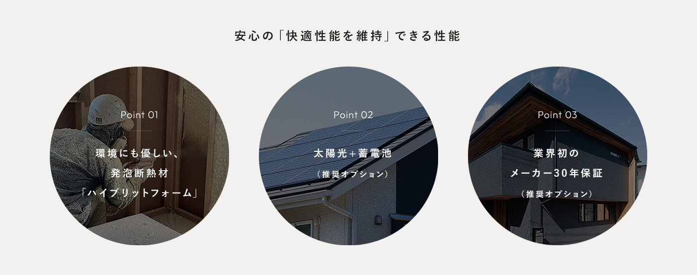 安心の「快適性能を維持」できる性能