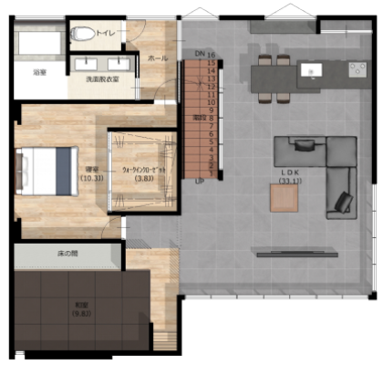 大開口・大空間のあるホテルライクなLDK