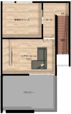 落ち着いた雰囲気のシアタールームと外からの視線を遮ることができるインナーバルコニー