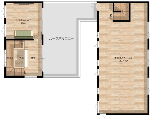 シアタールームとルーフバルコニーで趣味を楽しむ