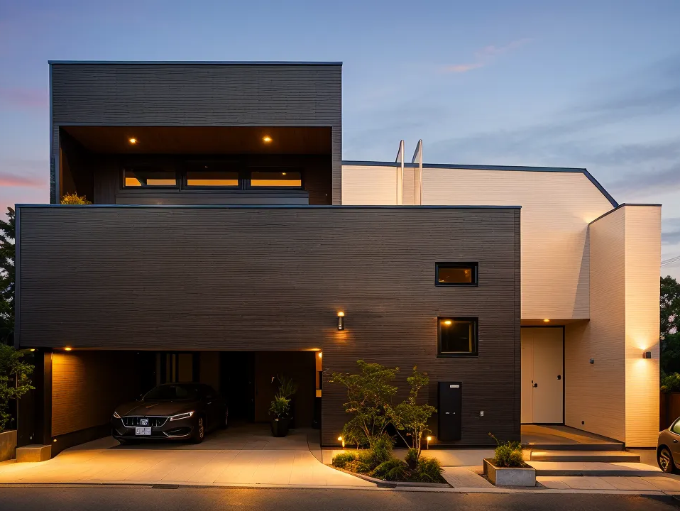 約50畳のLDK　愛犬と暮らすビルトインガレージのある住まい