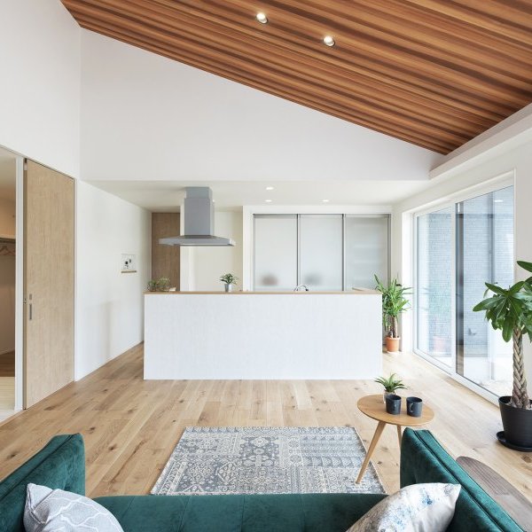 暮らしが楽しくなる勾配天井の平屋