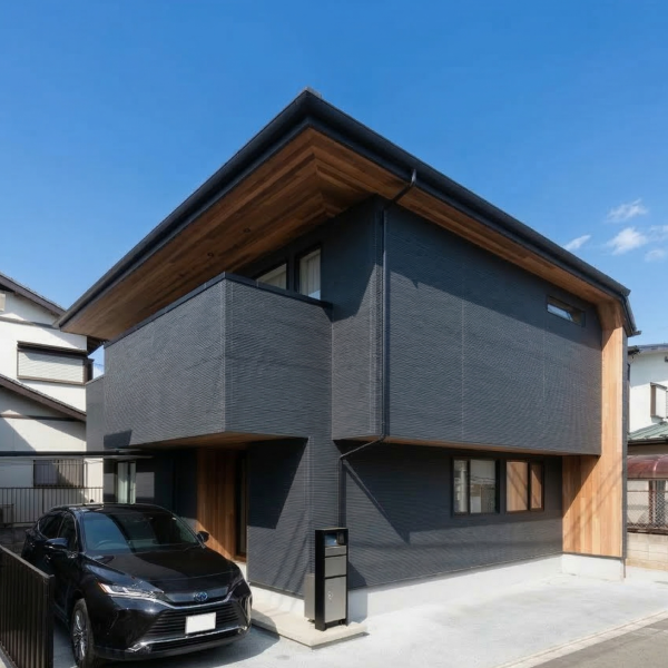 2階リビングで暮らす、無垢レッドシダーのお家