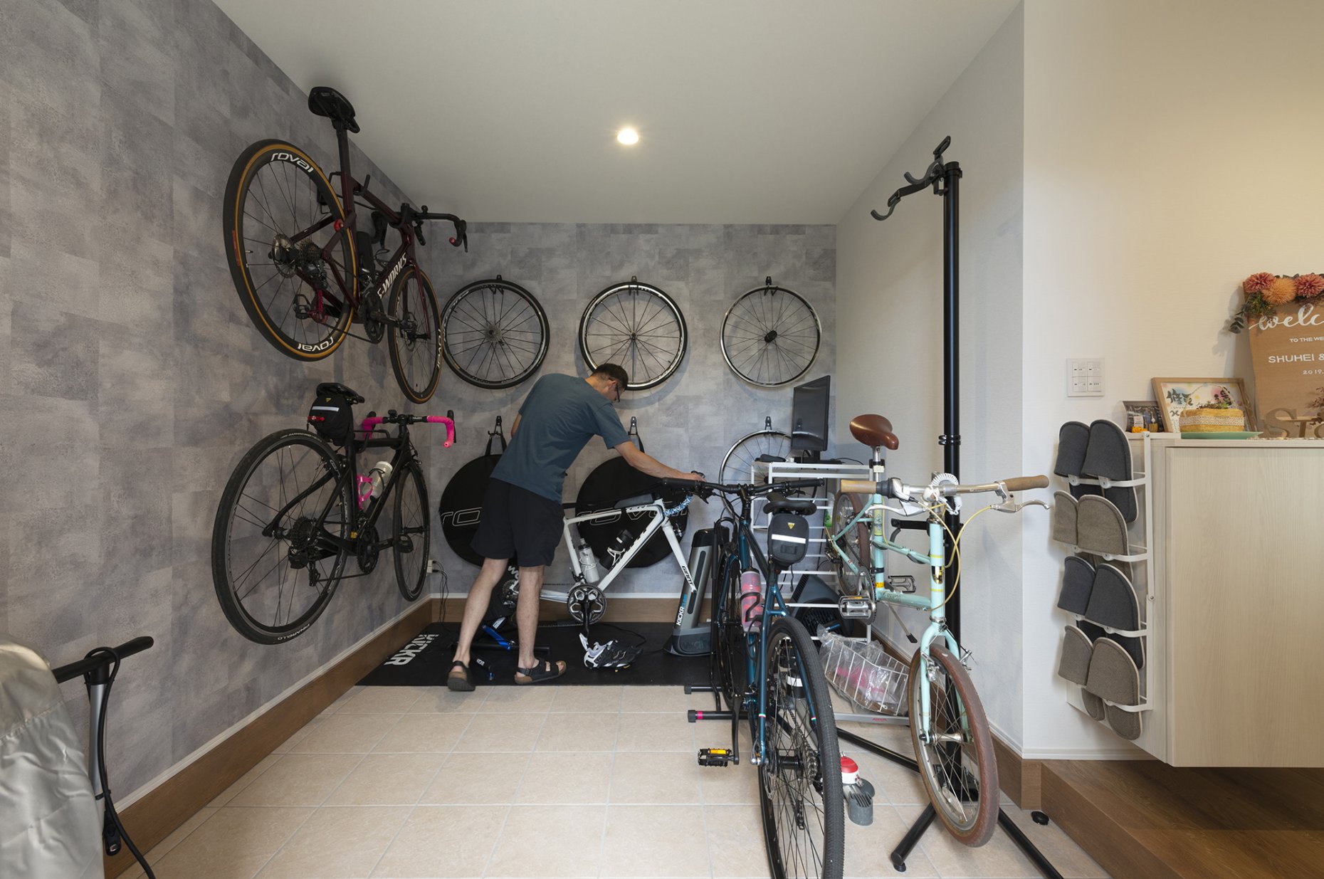 ロードバイクを楽しむ土間のあるお家